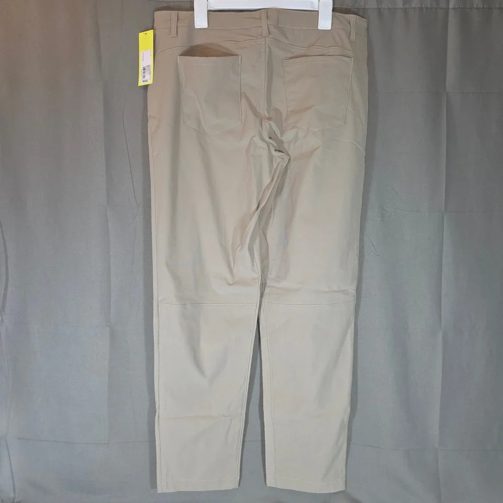 All in Motion Mens Golf Pants Tan 36x32 Recycled Polyester Stretch PID-3G91G4